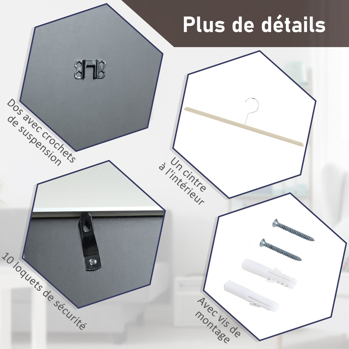 Frame box T-frame cadre aluminium pour maillot porte acrylique doublure interne feutre 70 x 90 cm-5