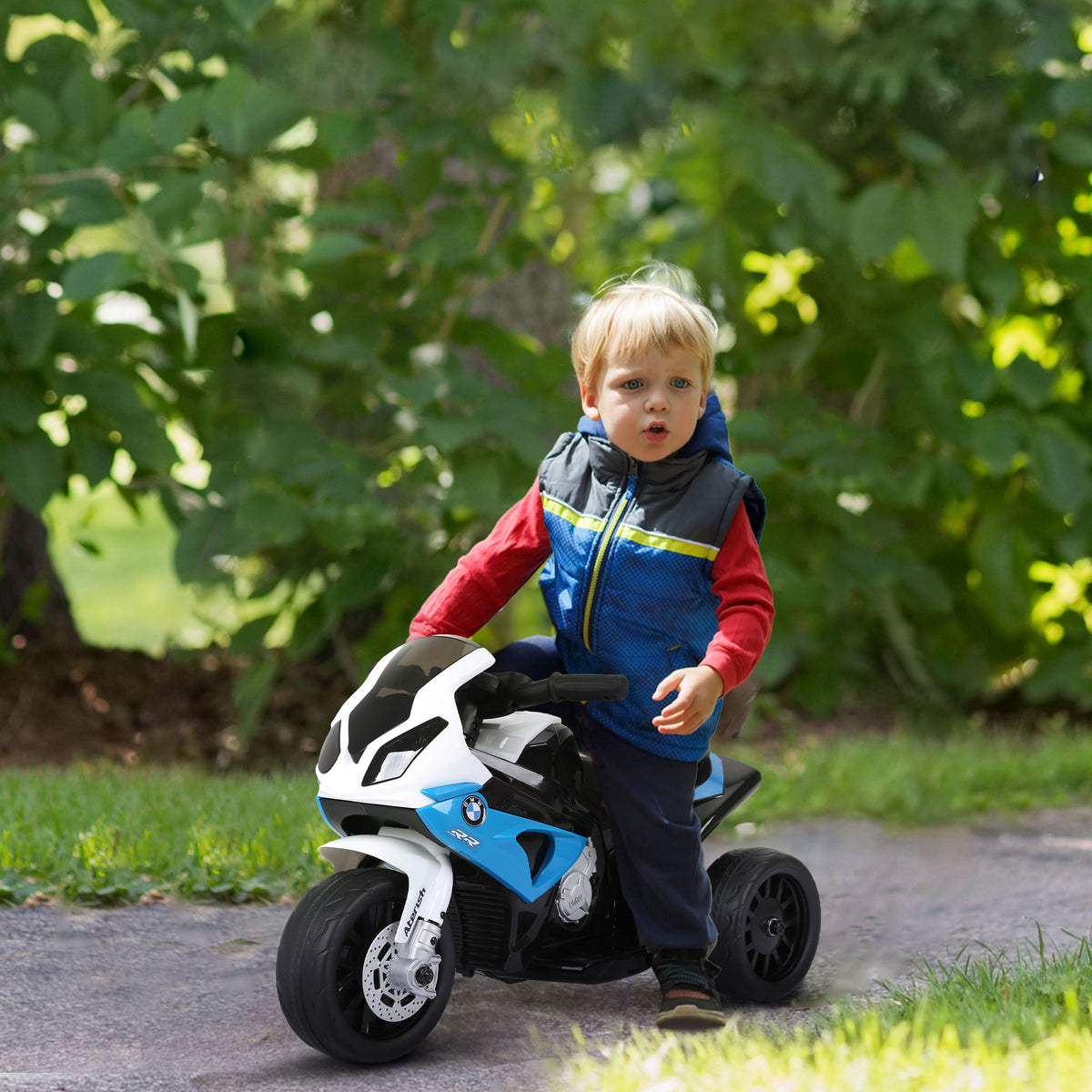 Moto électrique pour enfants 3 roues 6V 2,5 Km/h effets lumineux et sonores charge max. 20 kg BMW S1000 RR bleu-9