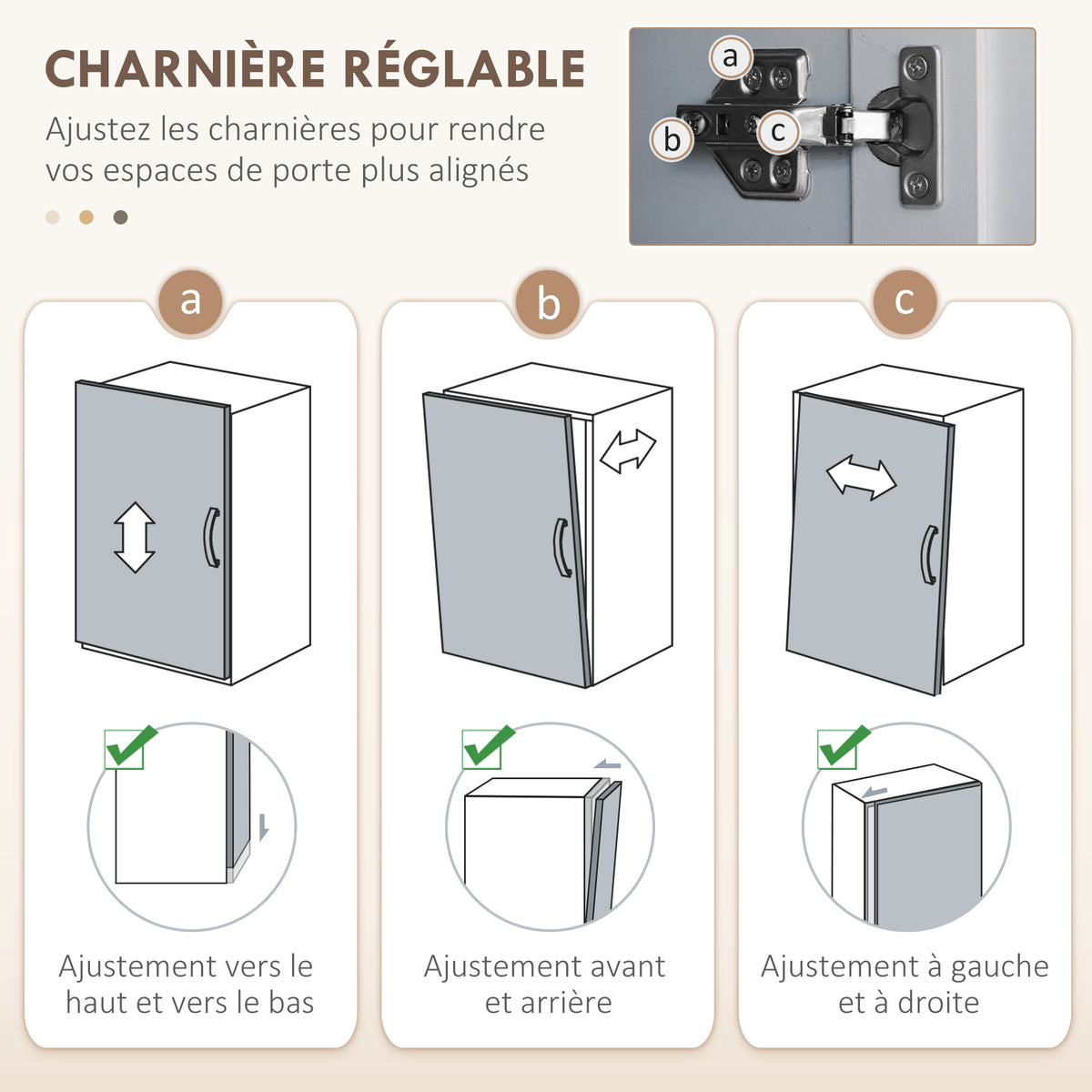 Armoire de cuisine hauteur 170 cm buffet haut avec 4 portes et étagères ajustable, design moderne, gris-7