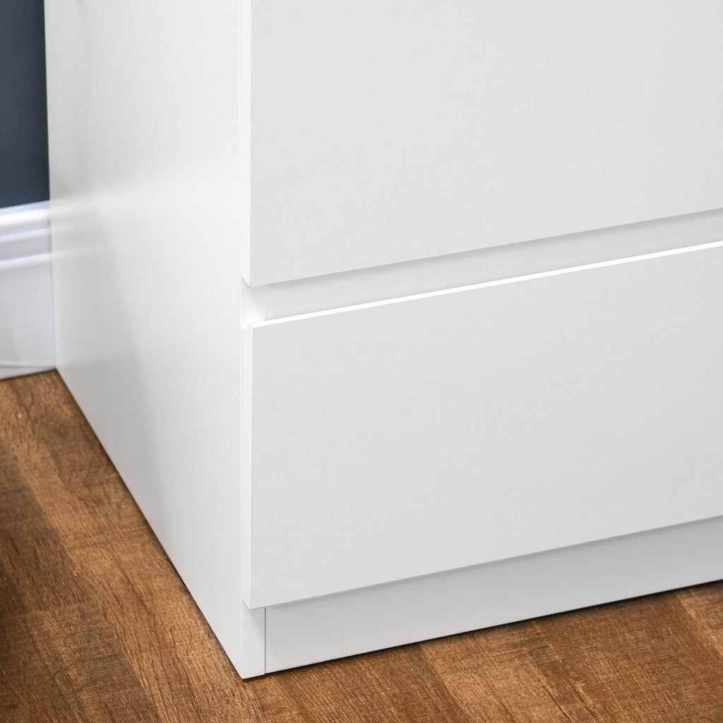 Commode 6 tiroirs meuble de rangement sans poignées design minimaliste 80 x 39 x 115 cm blanc-8