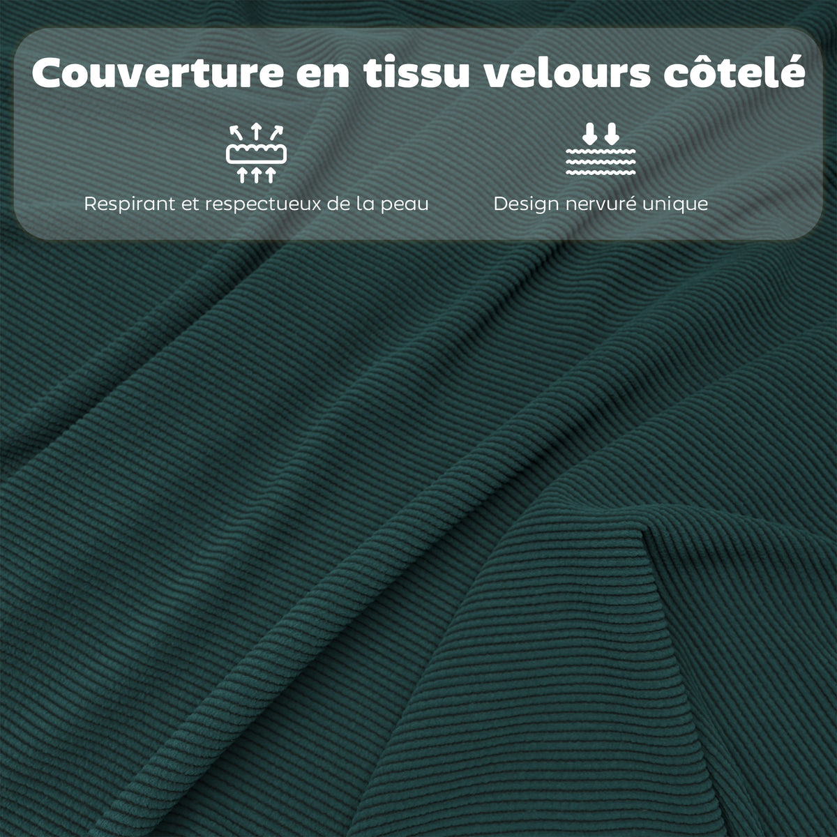 Lot de 4 chaises pliantes chaises de salle à manger portables avec assises et dossiers rembourrés en velours côtelé bleu-6