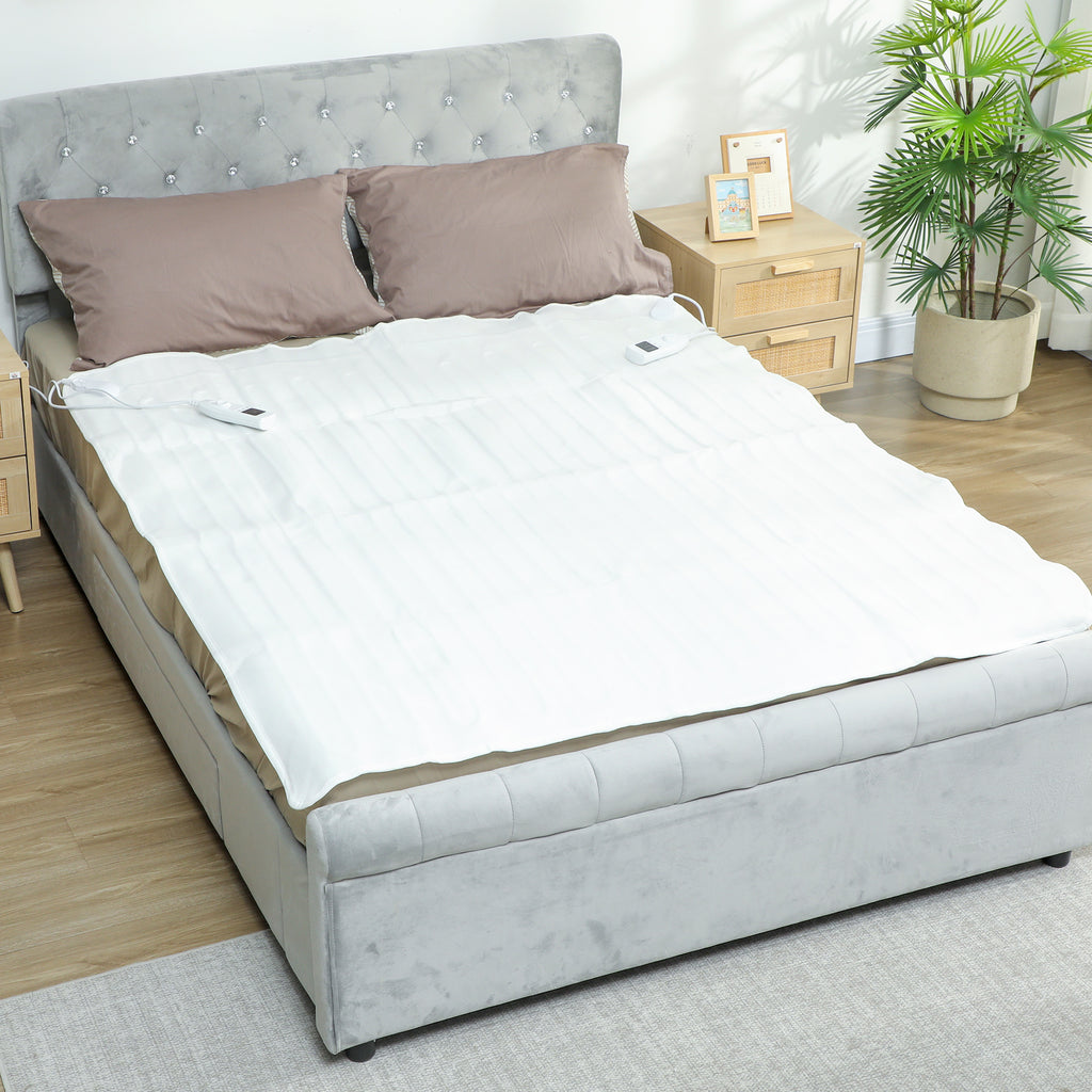 Couverture chauffante, plaid chauffant avec double commande, 5 niveaux de chauffage, minuterie 10H, 160x140cm, blanc-7