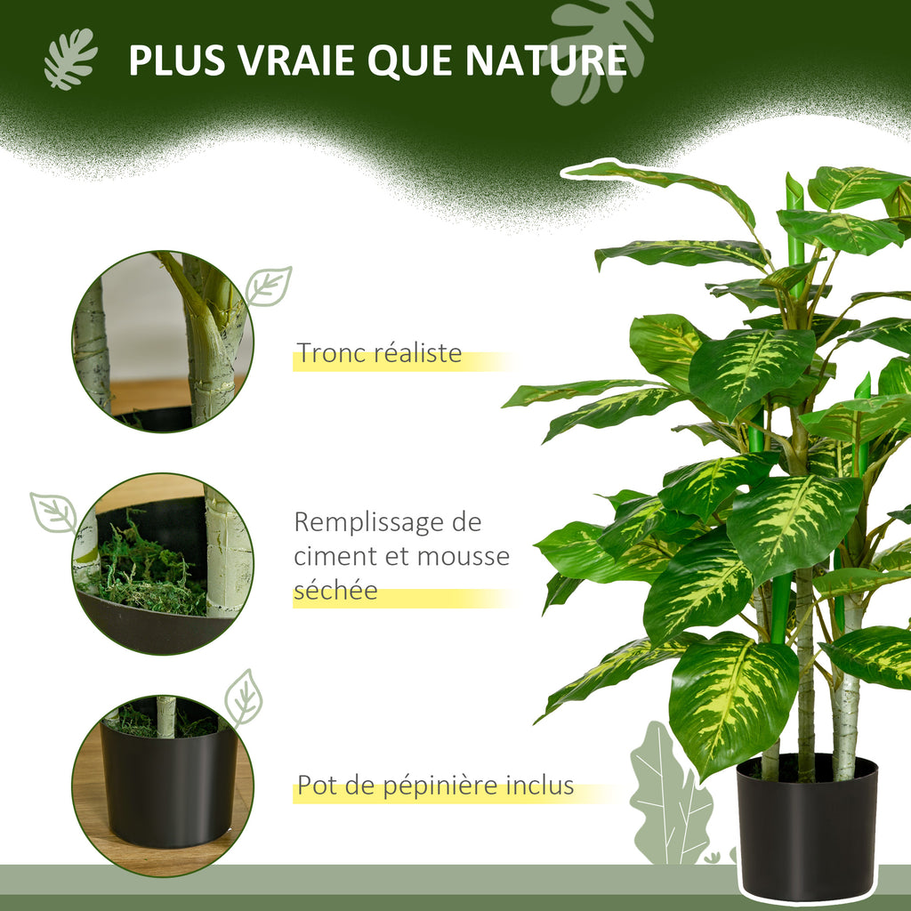 Plante artificielle calathea hauteur 95 cm pot ciment - intérieur-4