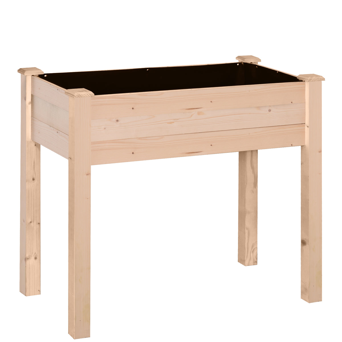 Jardinière surélevée en Bois, Carré Potager sur Pied surélevé, Trous de Drainage, Tissu non tissé, 86x46x76 bois naturel-0