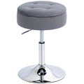 Tabouret de coiffeuse en velours, tabouret de maquillage pivotant avec rangement, hauteur réglable de 49-65 cm, gris-0