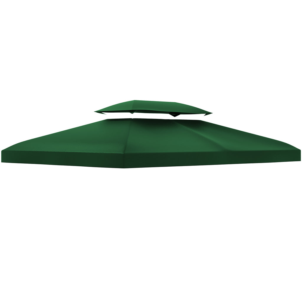 Toile de rechange pour pavillon tonnelle tente 3 x 4 m polyester haute densité 180 g/m² vert-0