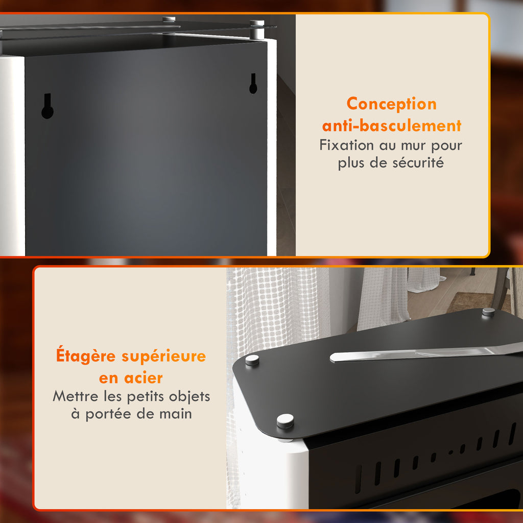 Cheminée poêle à éthanol avec réservoir 1,2L 3h de durée de combustion couverture 20 à 25 m² 50 x 27 x 82 cm noir-5