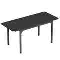 Table à manger extensible de 4 à 6 personnes, pieds en acier, pour petits espaces, salle à manger, noir-0