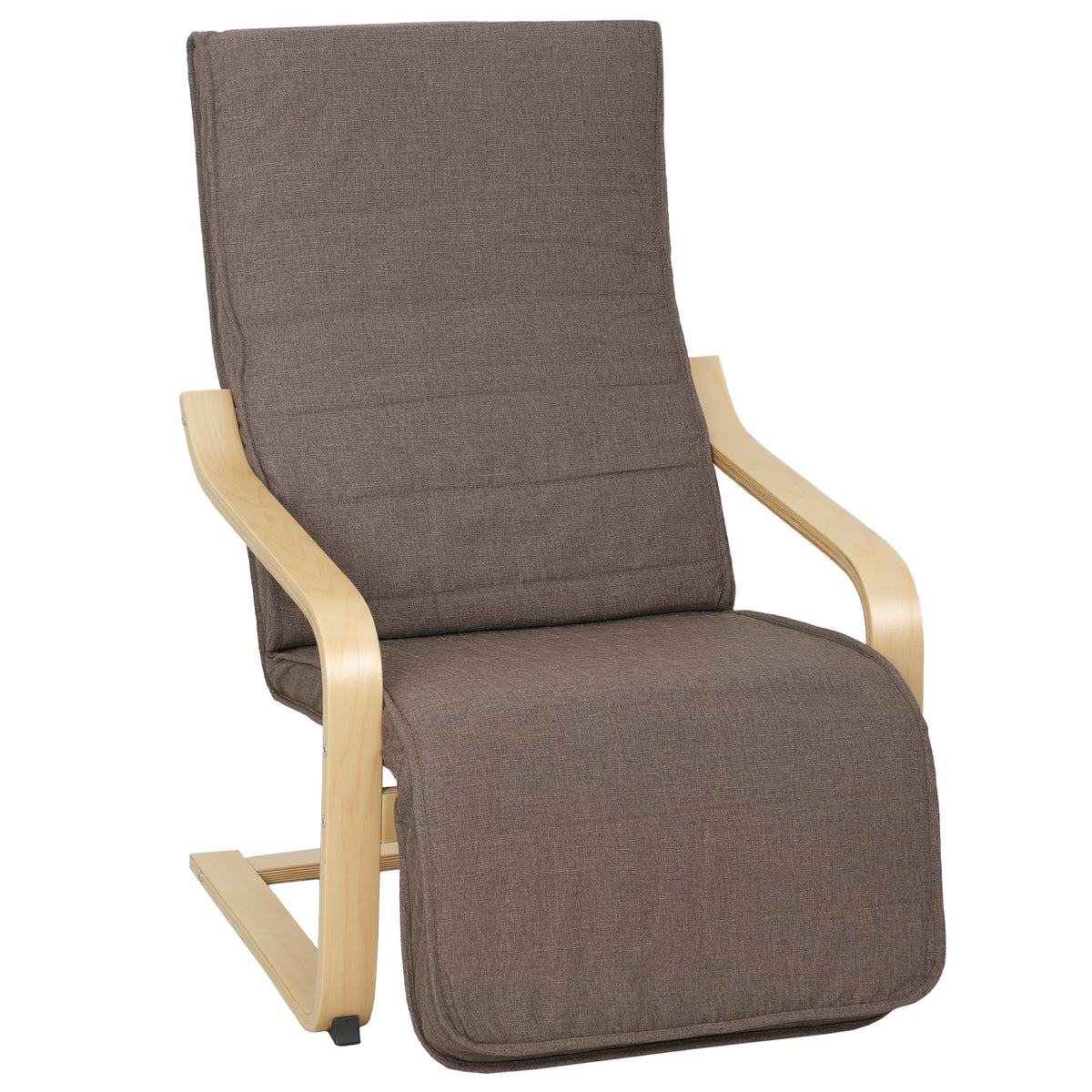 Fauteuil Luxe Confort et Relaxation avec Repose-Pied Réglable 94 x 66,5 x 100 cm cm Bois Massif Marron-0