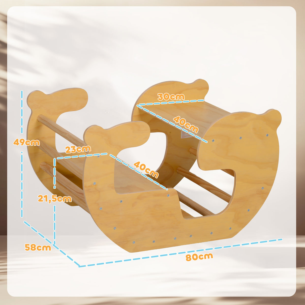 Arche d'escalade pour enfants, table à jouets pour enfants 18-48 mois, design 2 en 1, charge max. 50 kg, bois naturel-2