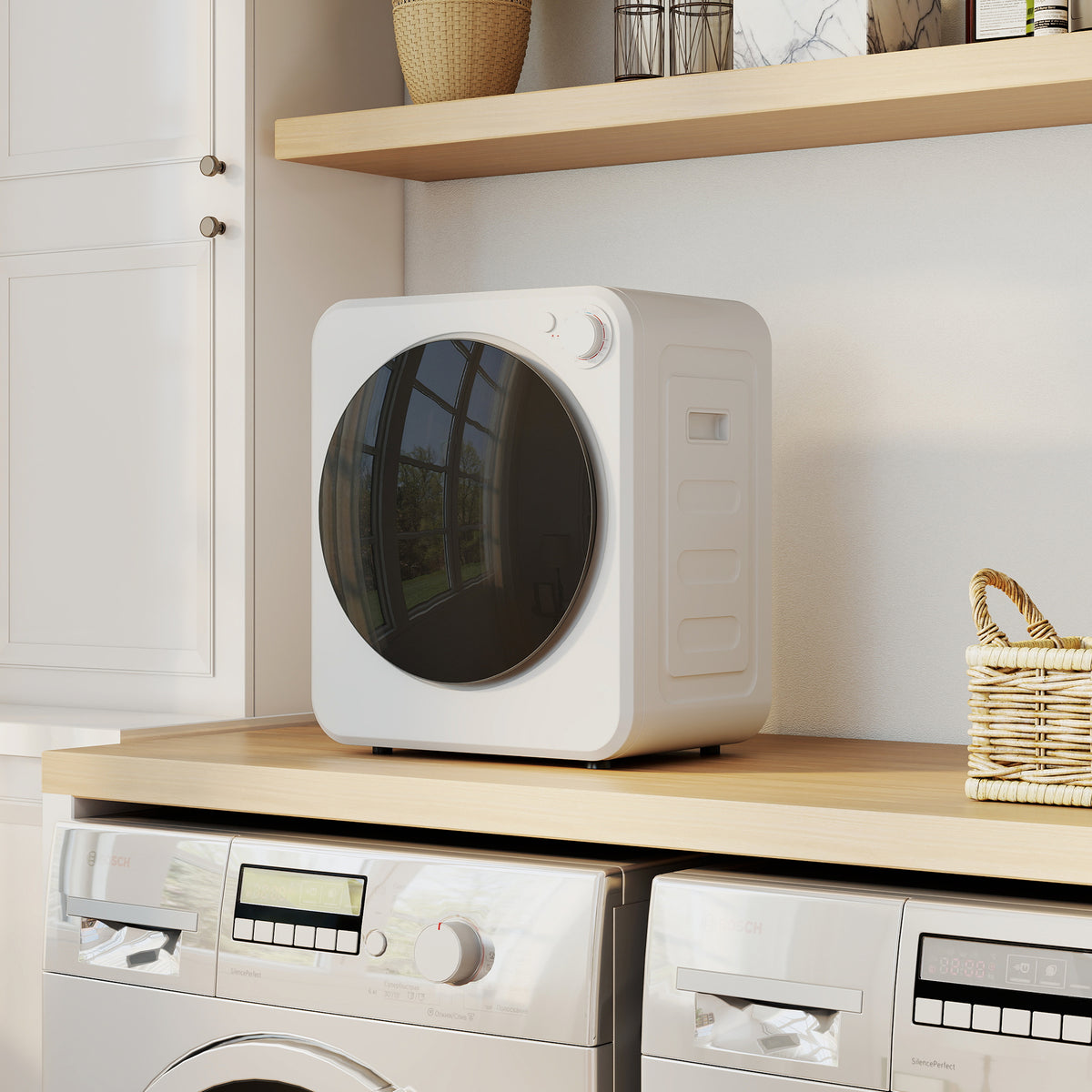 Sèche-linge à évacuation portable 2,5 Kg, sèche-linge électrique 400/800 W, 5 modes de séchage, 48 x 44 x 57 cm, blanc-1