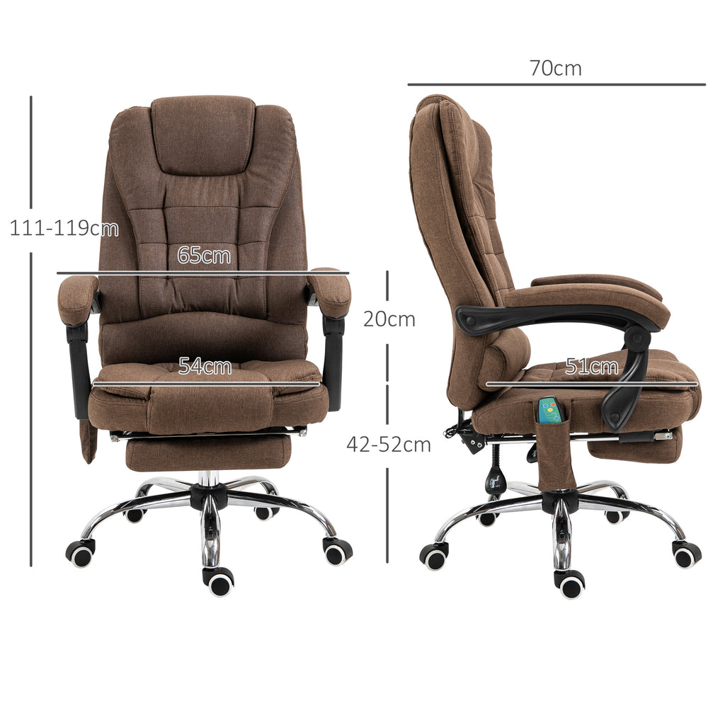 Fauteuil de bureau direction massant chauffant hauteur réglable dossier inclinable repose-pied + coussin lombaires-2