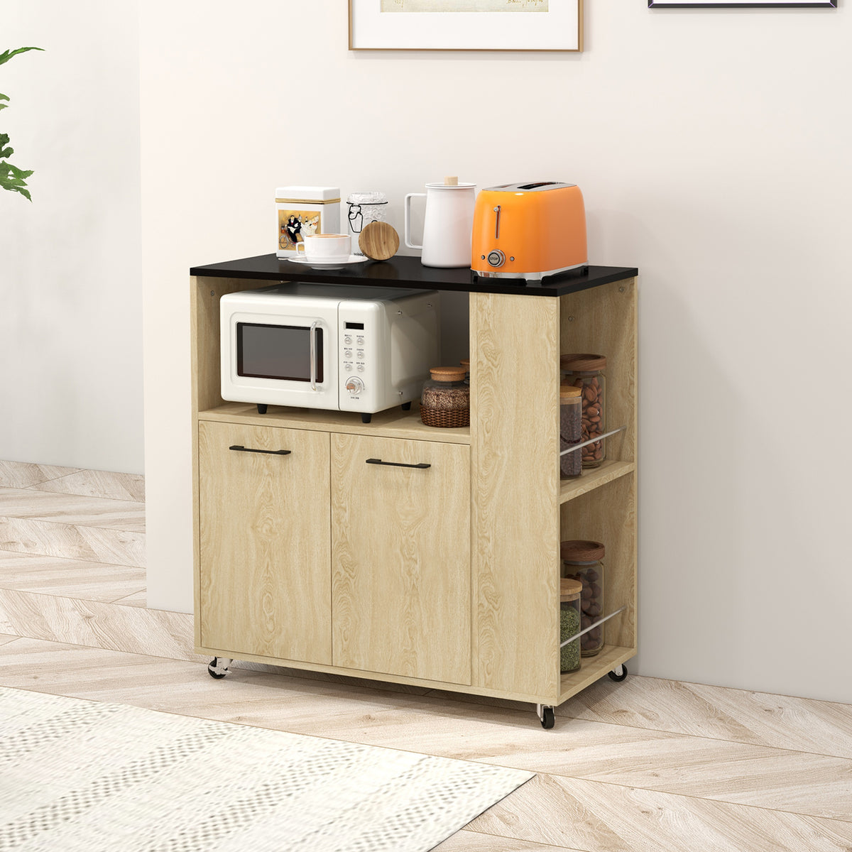 Desserte chariot cuisine multi rangements avec roulettes 75 x 40 x 80,5 cm-9