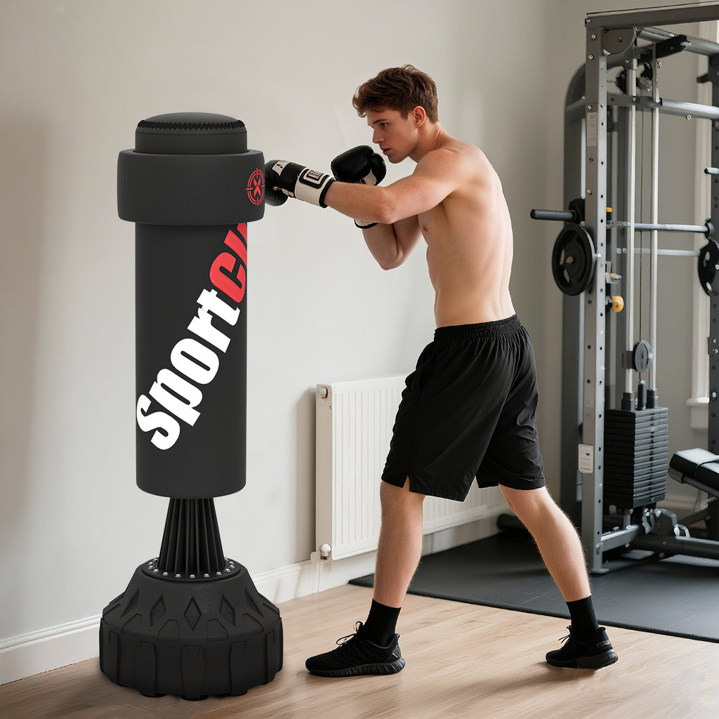 Sac de boxe sur pied autoportant cible réglable en hauteur, avec Ventouses, équipement Boxe-9