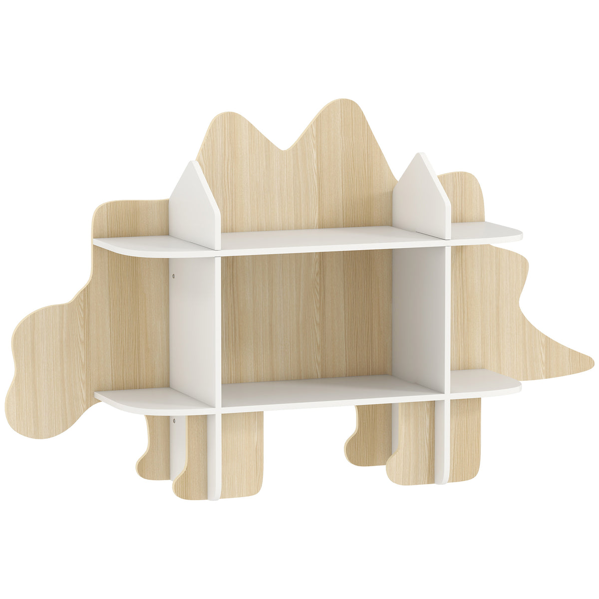 Bibliothèque enfant meuble de rangement pour jouets et livres 6 compartiments 120x28x72,2cm bois naturel-0