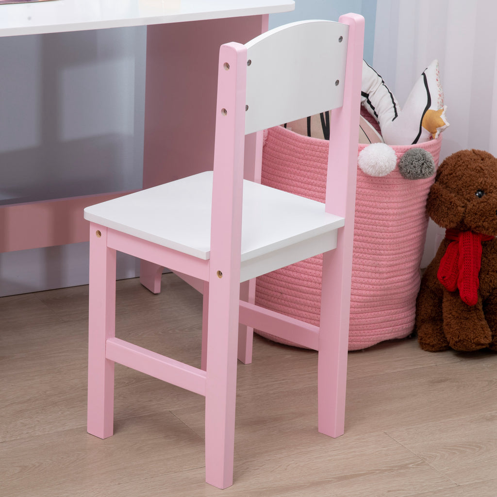 Ensemble table et chaise pour enfant avec tableau blanc - bureau pour enfant +5 ans - 90L x 45l x 85H cm rose-8
