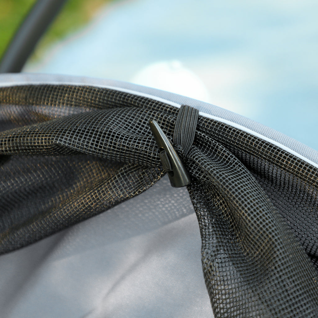 Poussette pour chien 3 roues avec pliage facile, sac de rangement, coussin souple, laisse de sécurité, gris-8