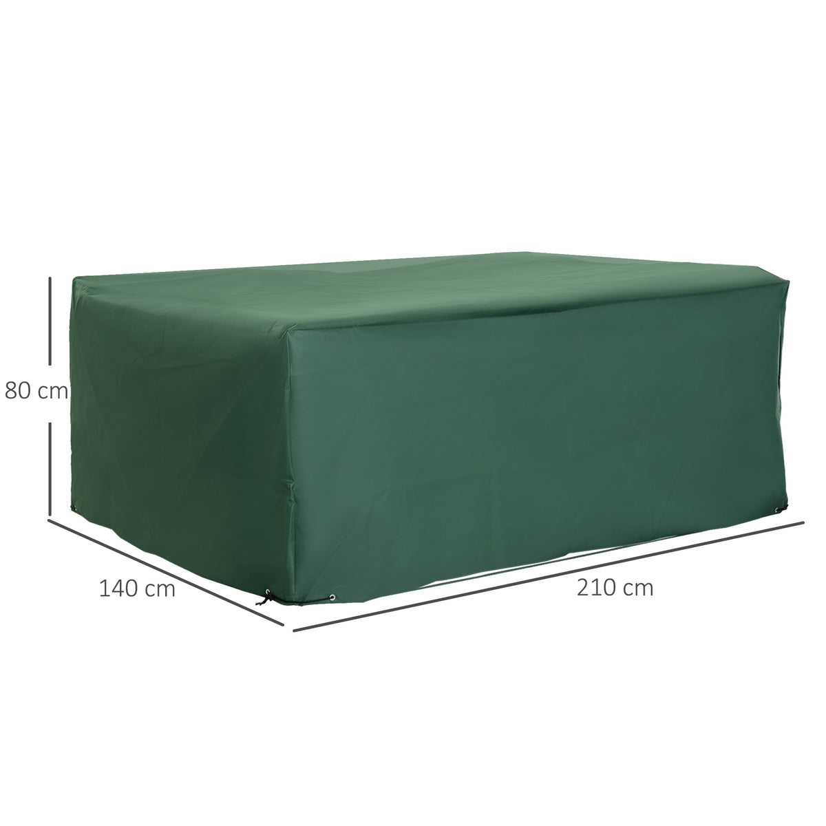 Housse de Protection Étanche Housse Salon de Jardin 600D Oxford Tissu Bâche Salon de Jardin Extérieur Imperméable rectangulaire 210L x 140l x 80H cm Vert-2