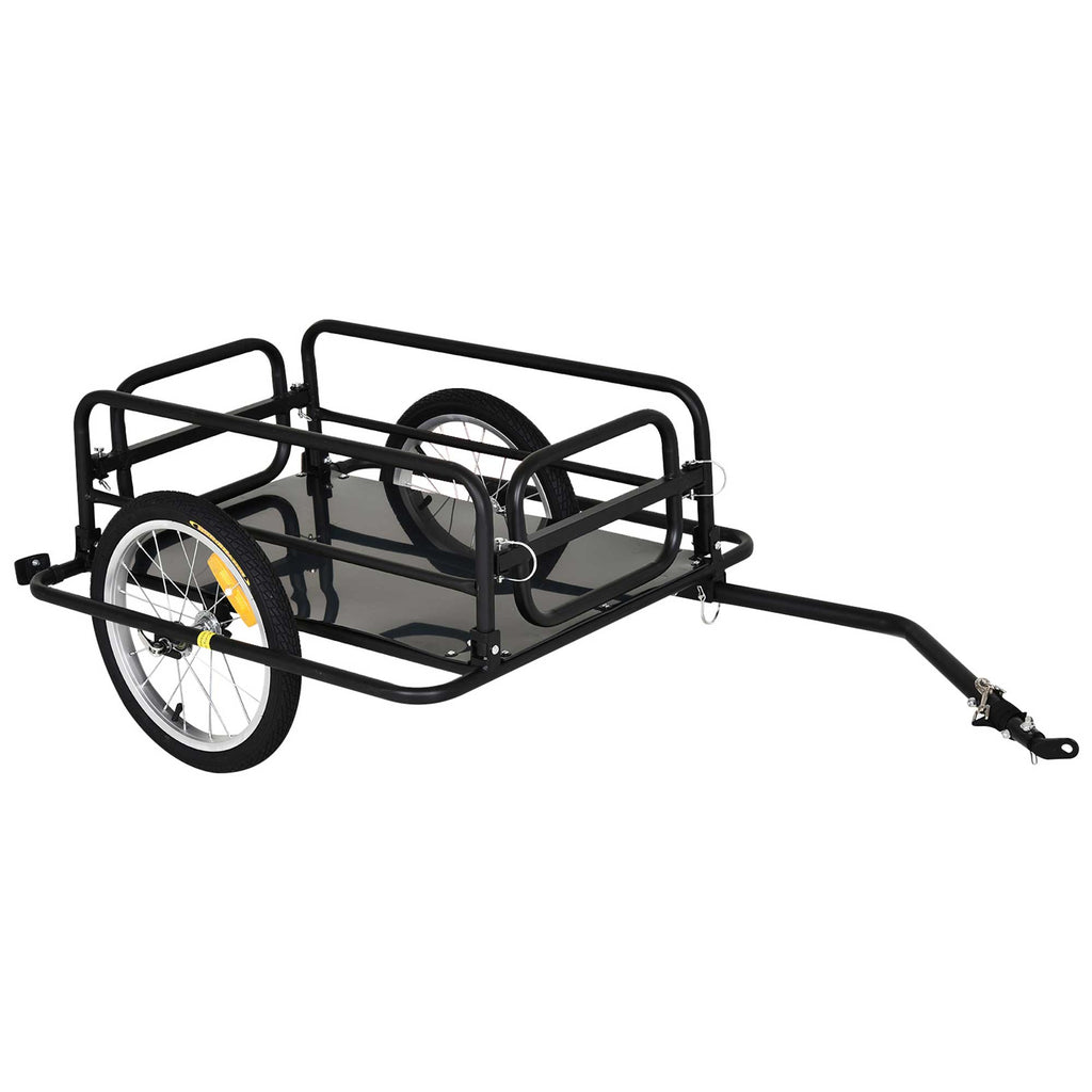 Remorque vélo remorque de transport pour vélo 70L 139L x 71,5l x 49H cm barre d'attelage universelle acier noir-0