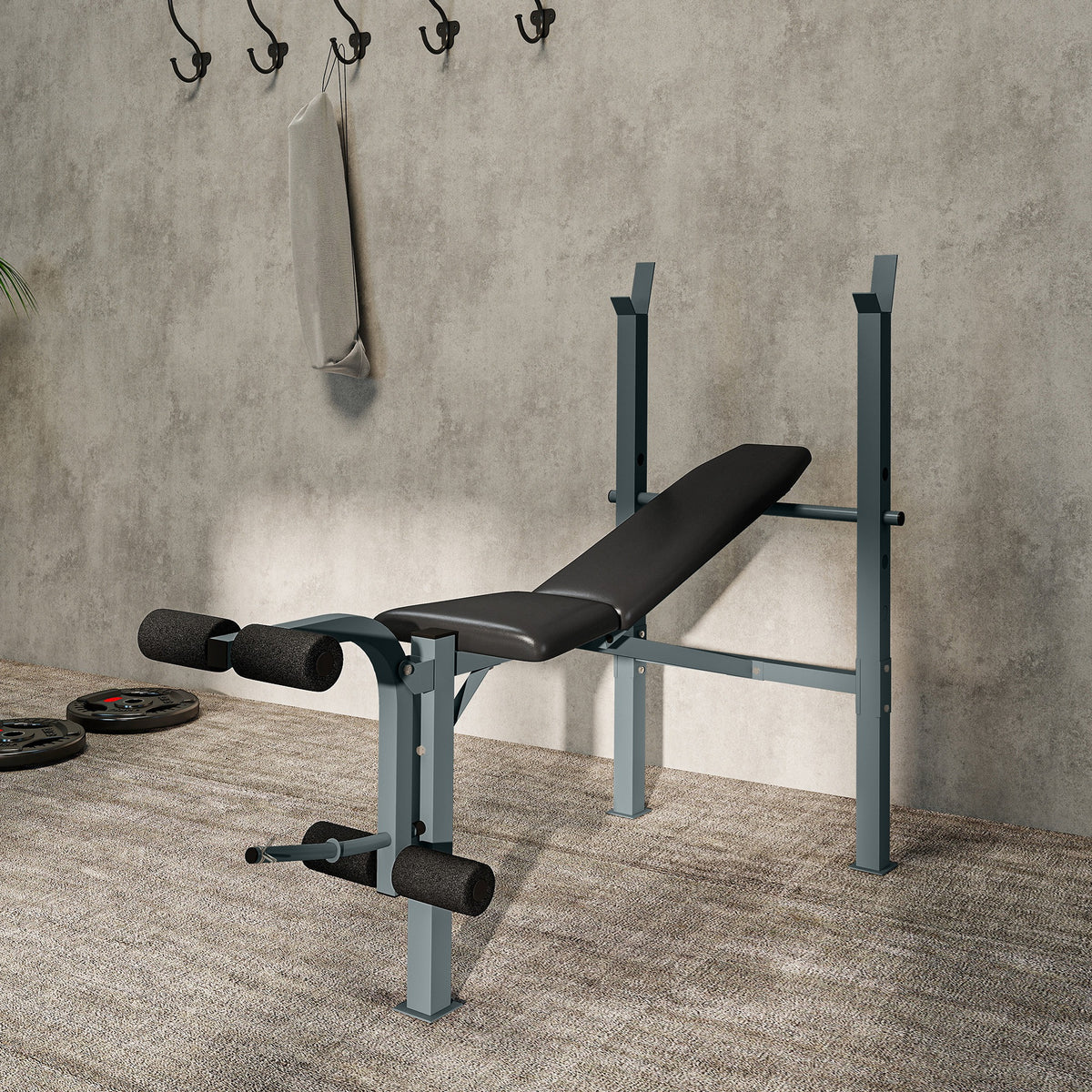 Banc de musculation Fitness banc d'haltérophilie entrainement complet dossier réglable curler-8