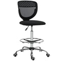 Chaise de bureau ergonomique en maille, chaise de dessin, hauteur et repose-pieds réglable, 59 x 59 x 106-126 cm, noir-0
