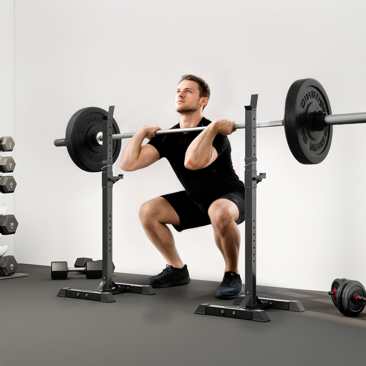 Support de musculation entrainement pour barre longue haltère charge max. 150 Kg-1