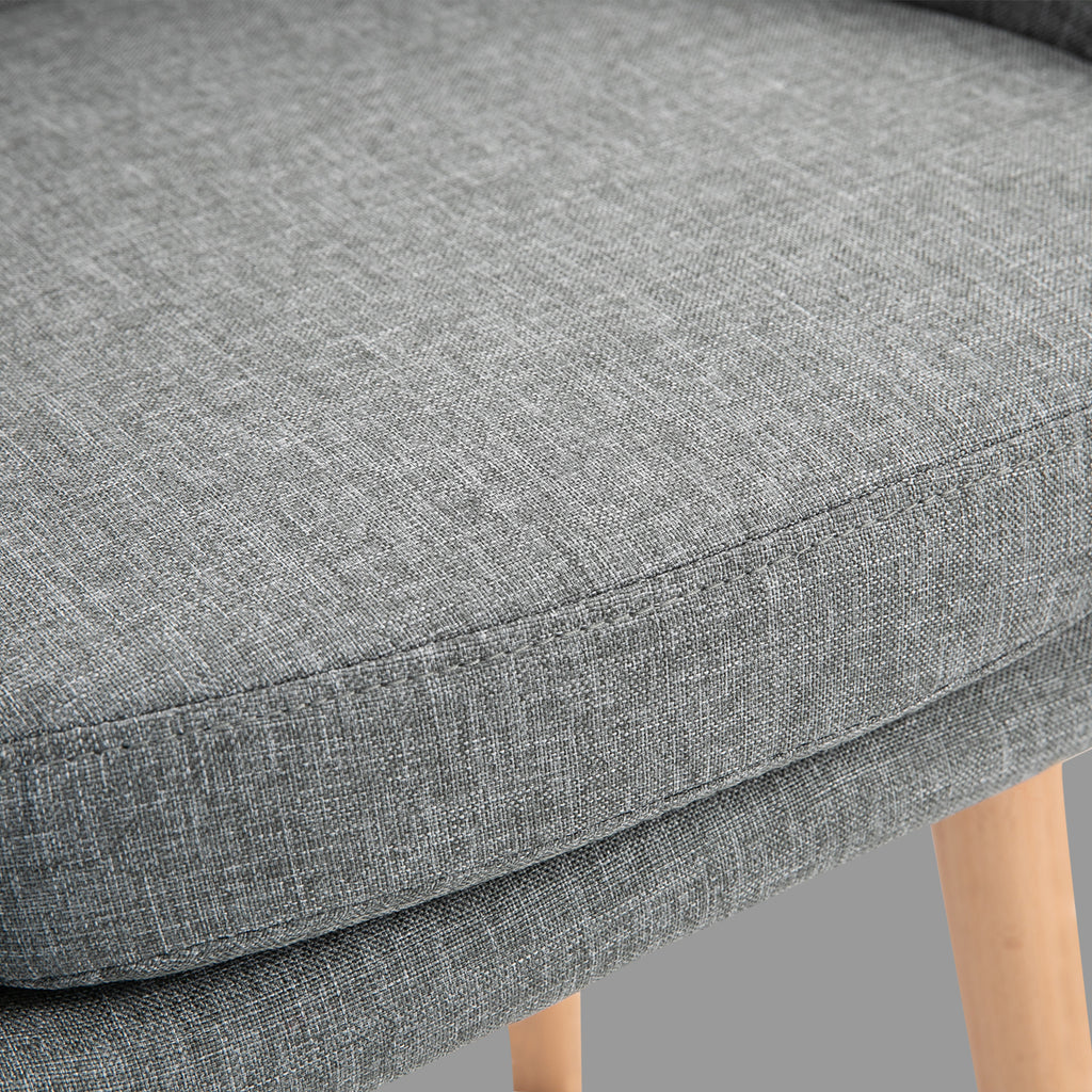 Tabourets de Bar Design scandinave Lot de 4 tabourets de Bar avec Repose-Pieds et accoudoirs Bois massif Lin Gris foncé-8
