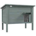Maison pour chats niche d'extérieur en bois surélevée avec toit ouvrable isolée  85 x 50 x 68,5 cm gris foncé et noir-0