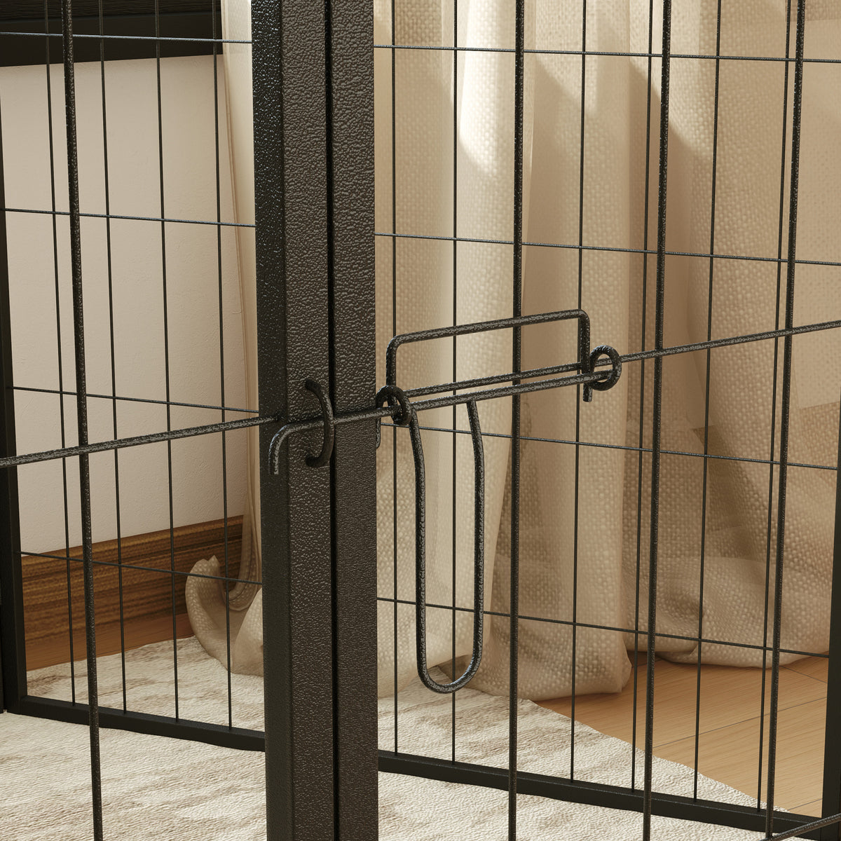 Parc pour chien, enclos chien 6 panneaux modulable et pliable, portable en acier avec porte 80 x 100 gris-8