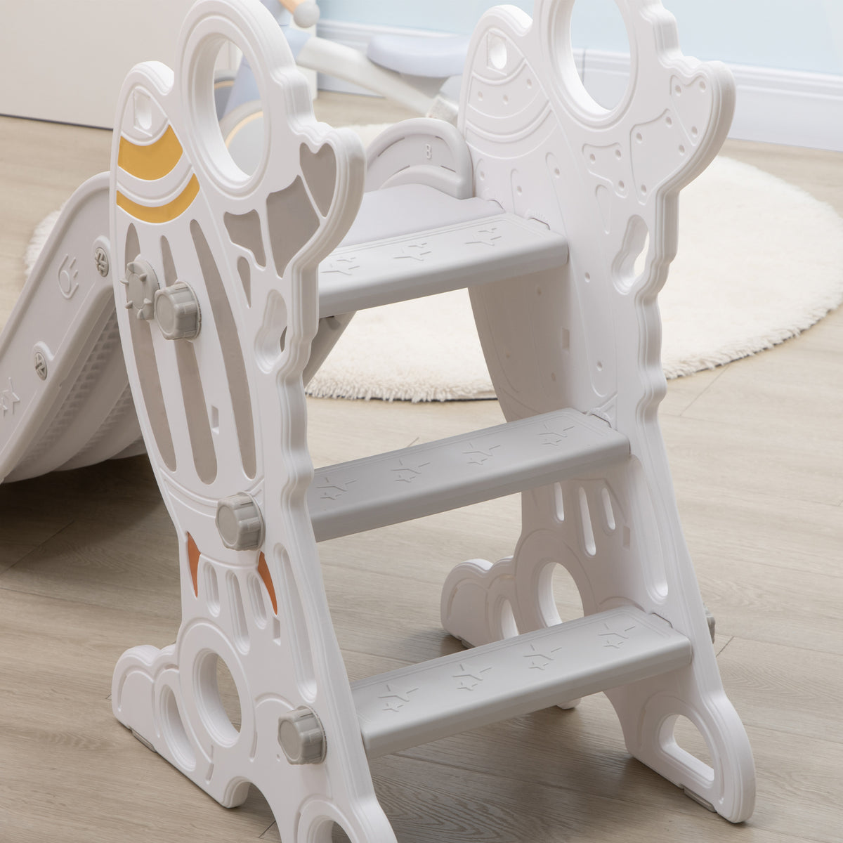 Toboggan pour enfants toboggan intérieur pour enfant, de 18 à 36 mois, jusqu'à 30 kg, 157L x 46,5l x 80H cm, gris-8