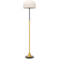 Lampadaire sur Pied Salon 40W avec Abat-Jour en Forme de Dôme, Interrupteur à Pédale, 158 cm, Doré et Blanc-0