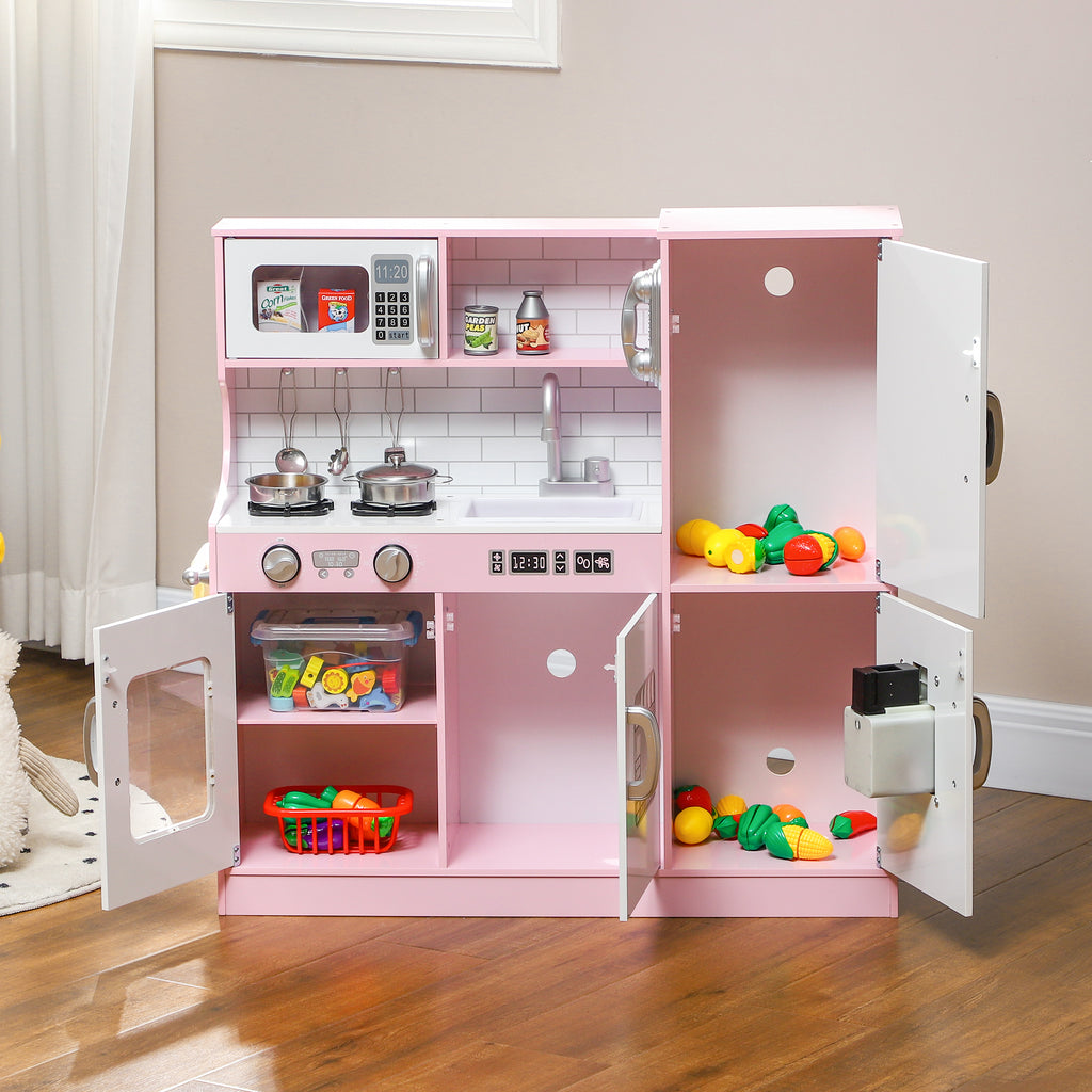 Cuisine enfant jouet d'imitation pour enfant - dinette enfant de 3-8 ans, rose-8