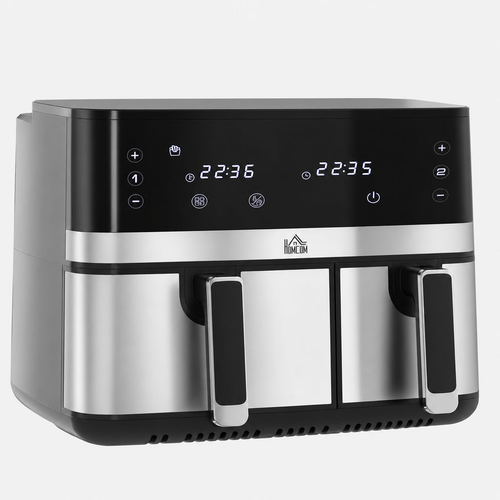 Friteuse à air sans huile, Air Fryer, double compartiment 8,5 L, 2700 W - 8 programmes, température réglable, minuterie-0