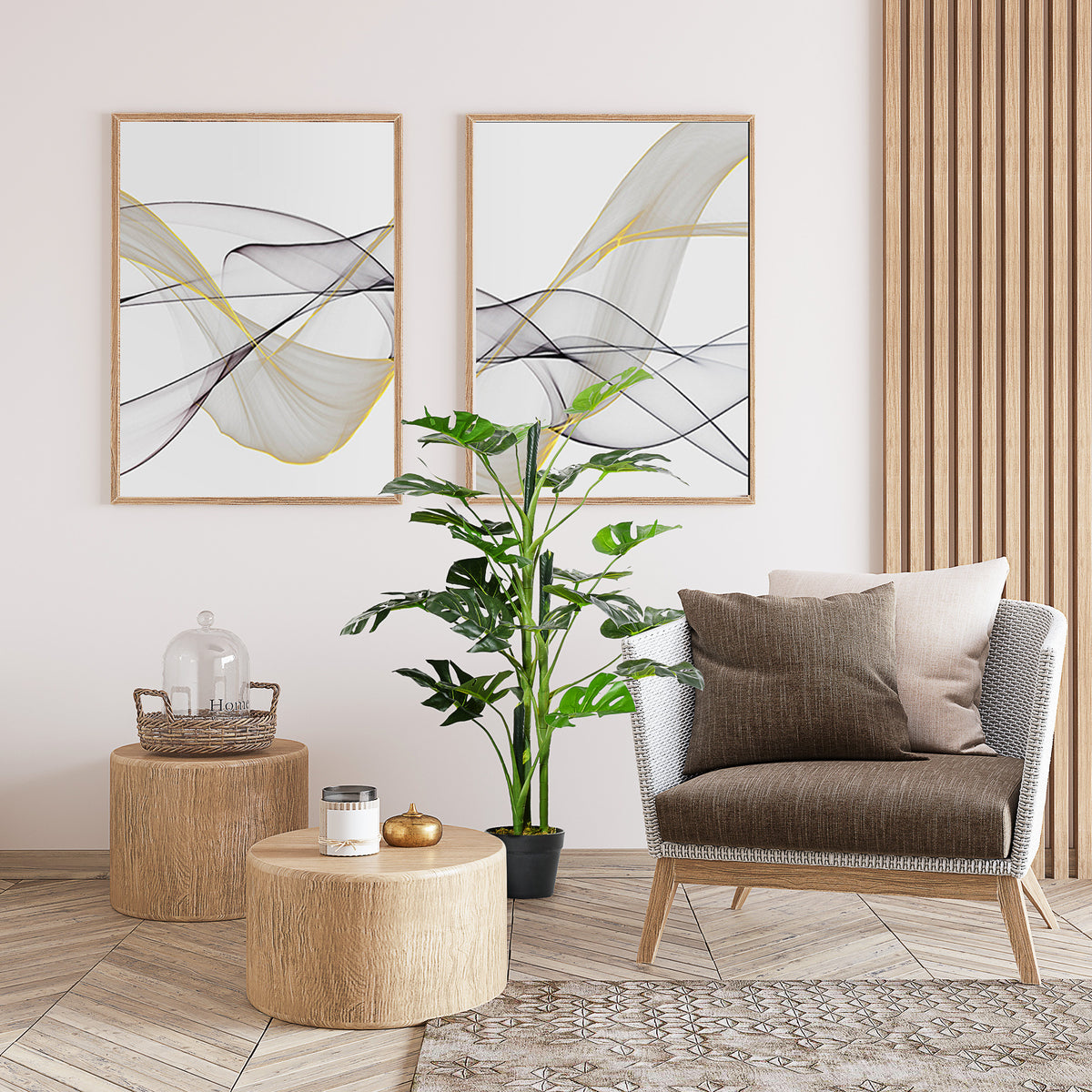 Plante artificielle modèle Monstera avec 21 feuilles en pot ciment, intérieur ou extérieur, dim. Ø16 x 100H cm-9