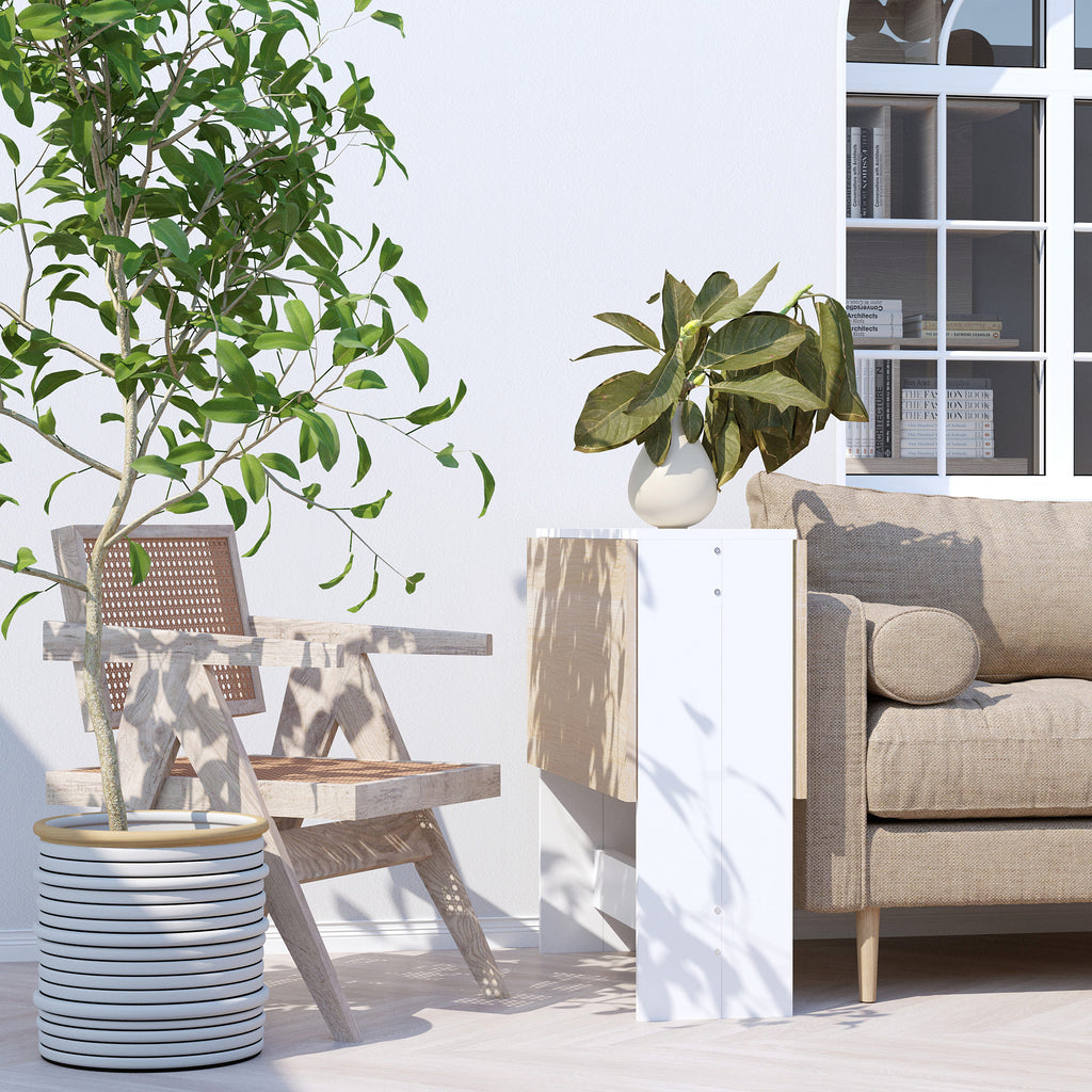 Table de cuisine pliable 103L x 76l x 74H cm en bois bicolore chêne blanc-6