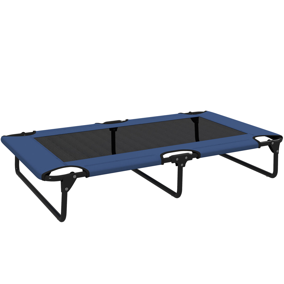 Lit surélevé pour chiens pliable rafraîchissant, lit de camp pour animaux en maille respirante 107x61x20cm bleu foncé-0