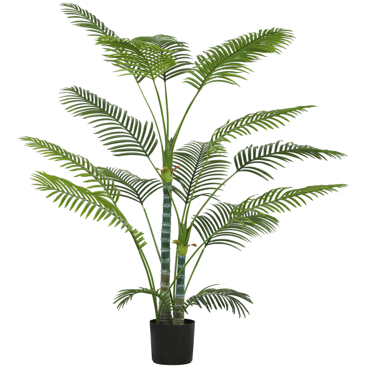 Plante artificielle intérieure 170 cm, palmier arbre artificiel avec pot en plastique et flocage, vert-0