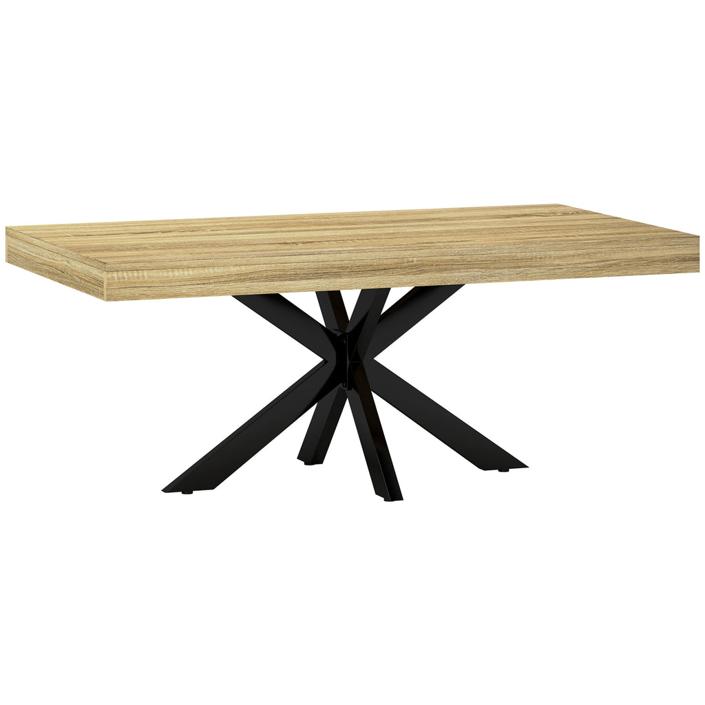 Table Basse rectangulaire table d'appoint Style Industriel en métal Noir et Plateau aspect Bois - dim. 110 x 60 x 45cm-0