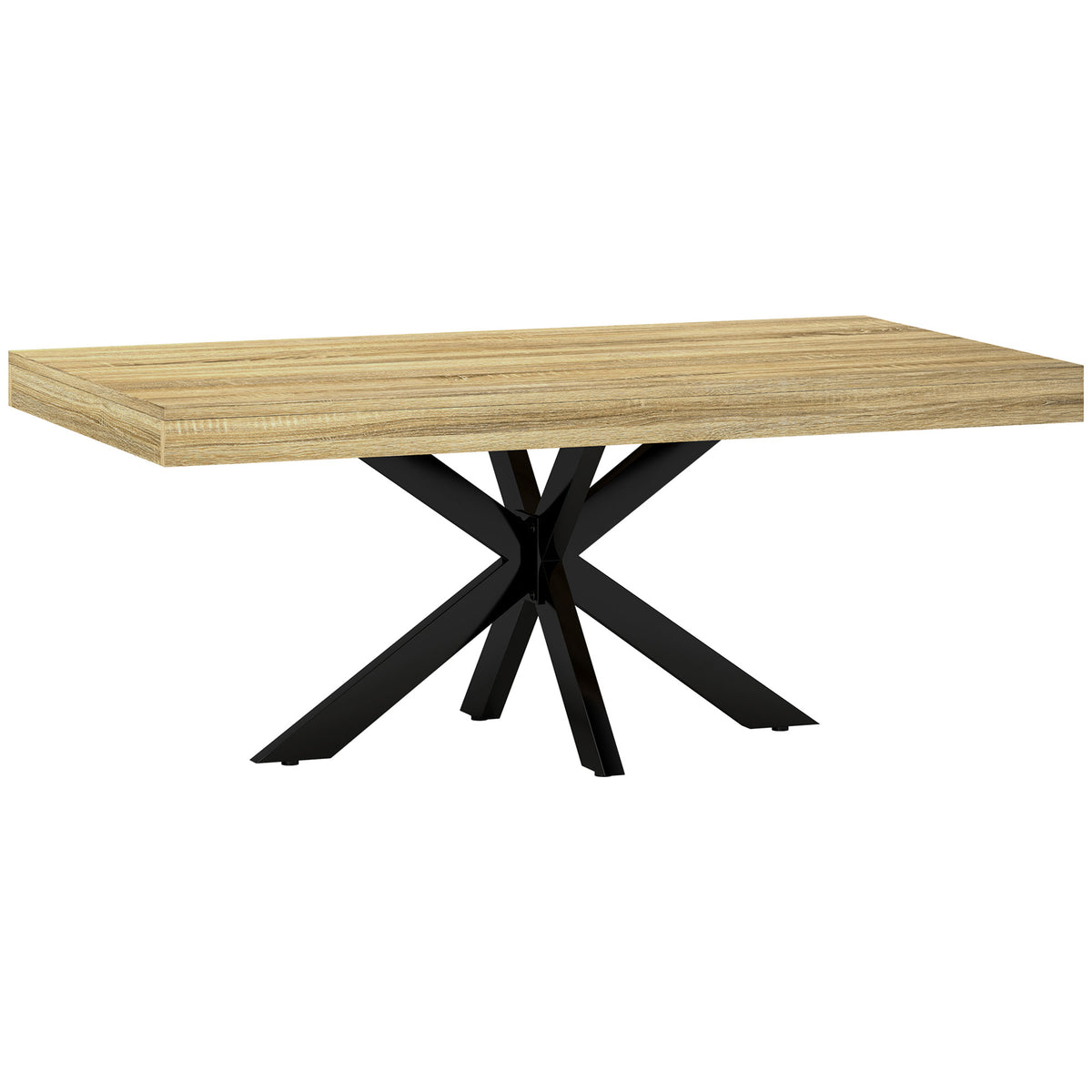 Table Basse rectangulaire table d'appoint Style Industriel en métal Noir et Plateau aspect Bois - dim. 110 x 60 x 45cm-0