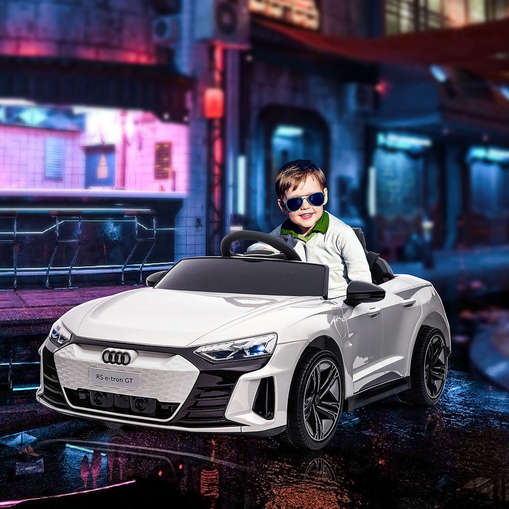 Voiture électrique enfant 12 V - véhicule électrique avec télécommande parentale fournie - V. Max. 5 Km/h - effets sonores, lumineux - Audi RS E-tron GT blanc-9
