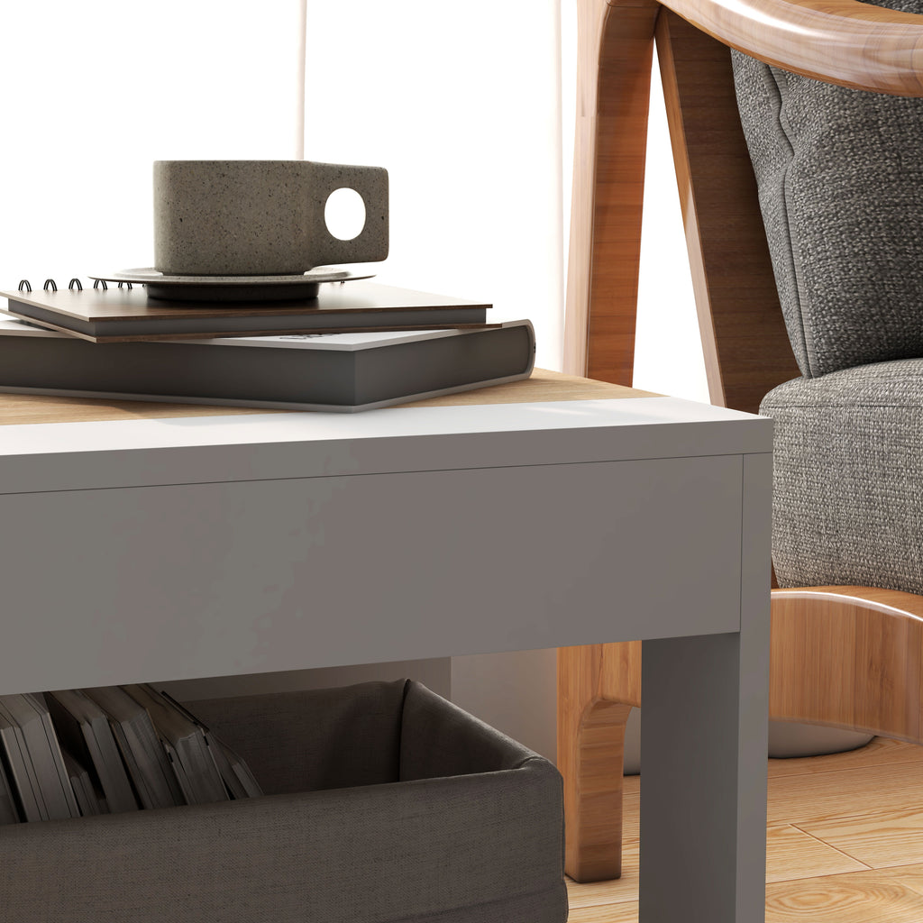 Lot de 2 tables d'appoint bout de canapé table de chevet 40 x 40 x 45 cm - blanc et naturel-7