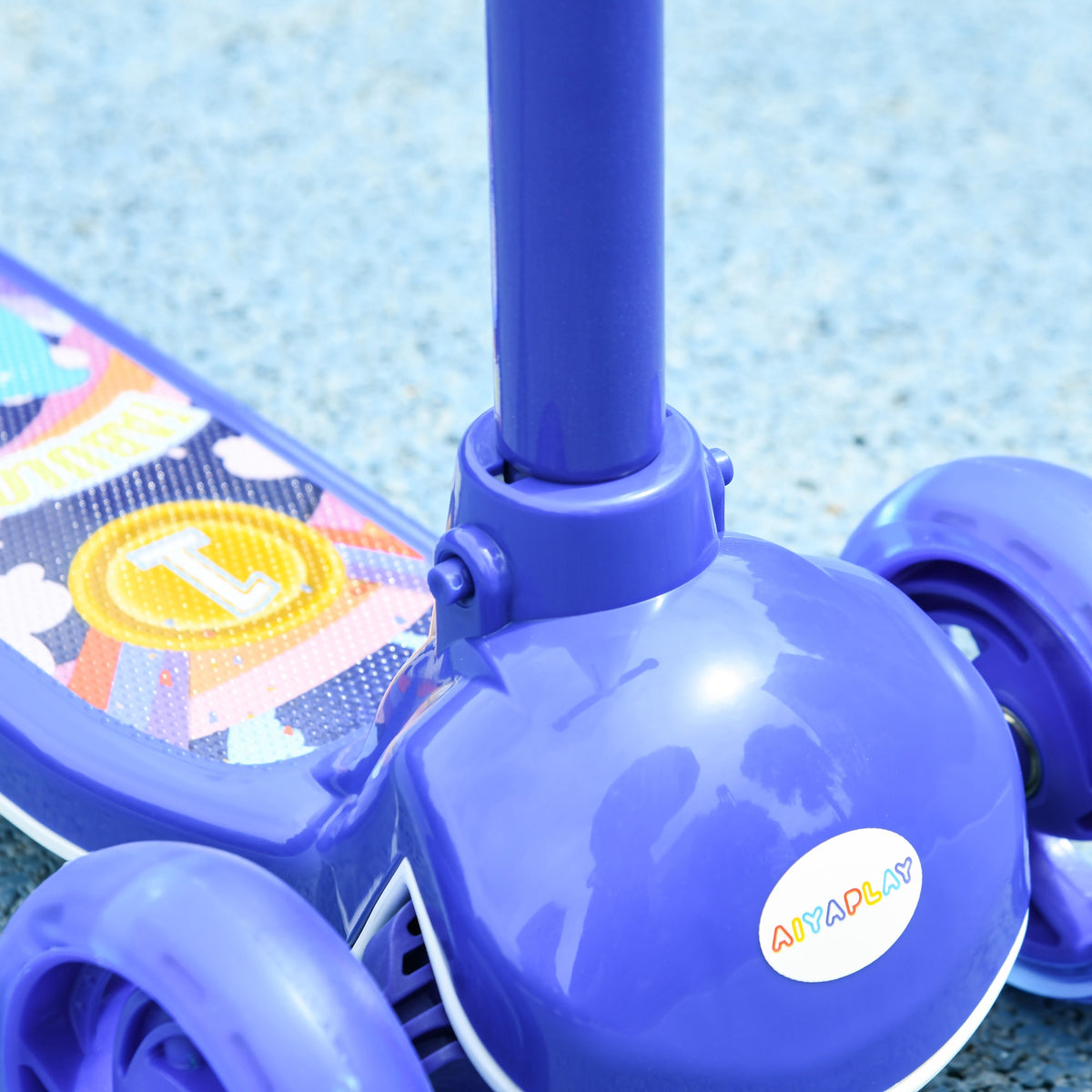 Trottinette enfant 3 Roues Lumineuses LED Hauteur Guidon réglable frein à Friction arrière de 2 à 6 ans Bleu-8