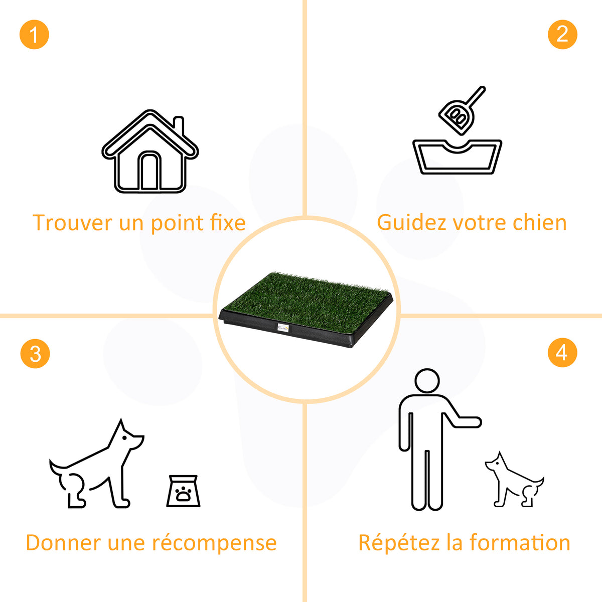 Toilette pour Chien, Gazon Synthétique, Bacs à Litières Portables à Pelouse, Tiroir à Déjection, 63x51x6cm, Vert-3