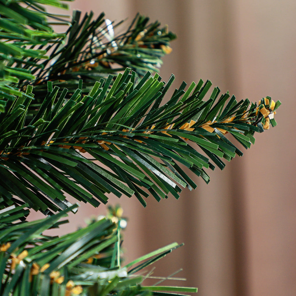 Sapin de Noël Artificiel 210 cm Arbre de Noël Slim avec support en acier pliable, 687 branches épines Vert-7