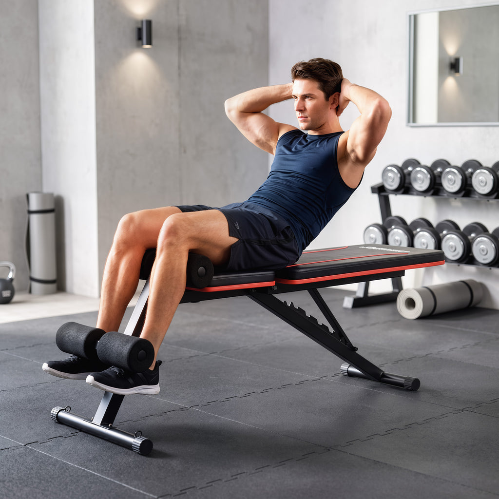 Banc de Musculation Réglable Pliable Bandes de Résistance Développé Couché Inclinable Déclinable 128x42,5x115cm noir-9