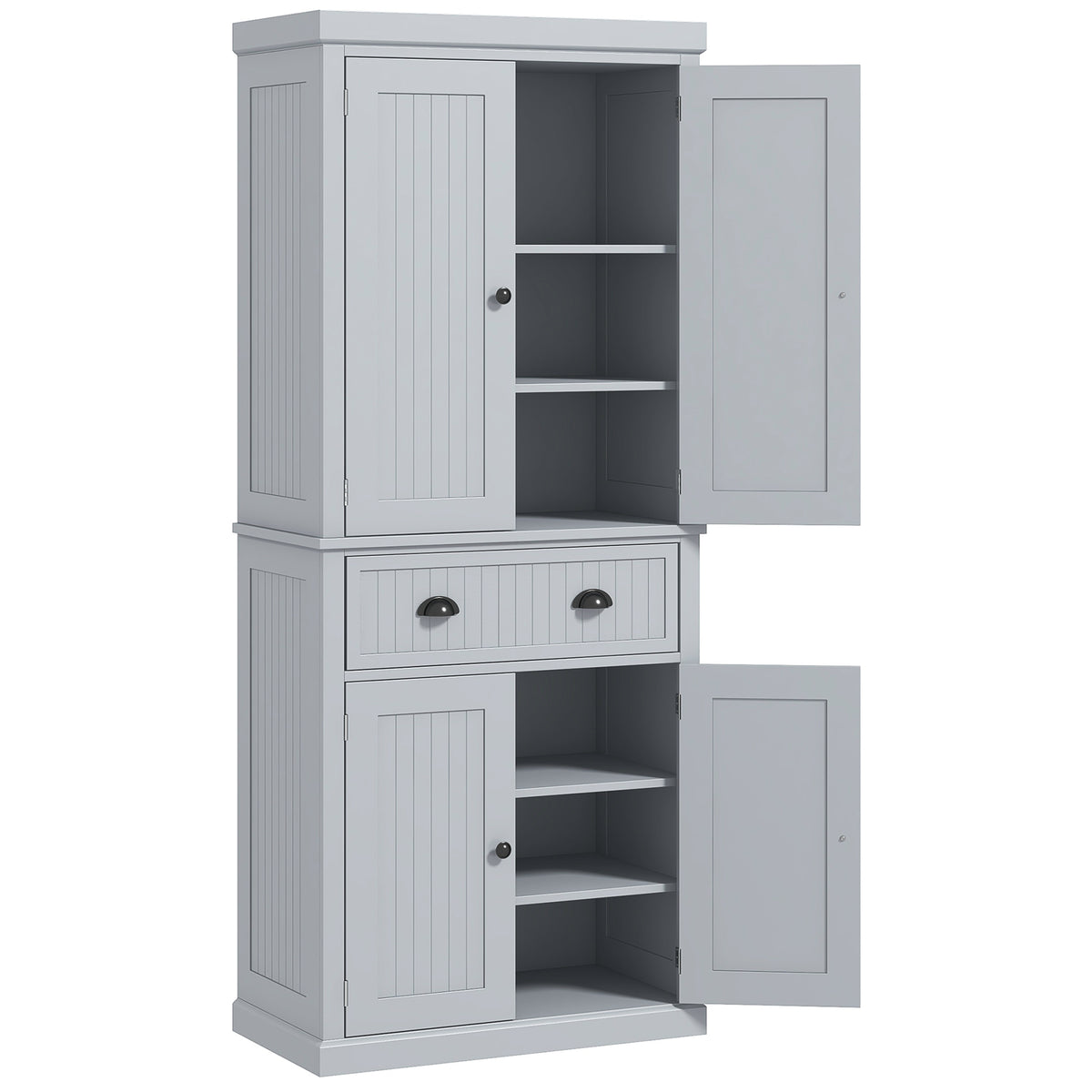 Armoire de cuisine buffet cuisine multi-rangements étagères réglables 4 portes grand tiroir 76,2 x 40,2 x 183 cm gris-0