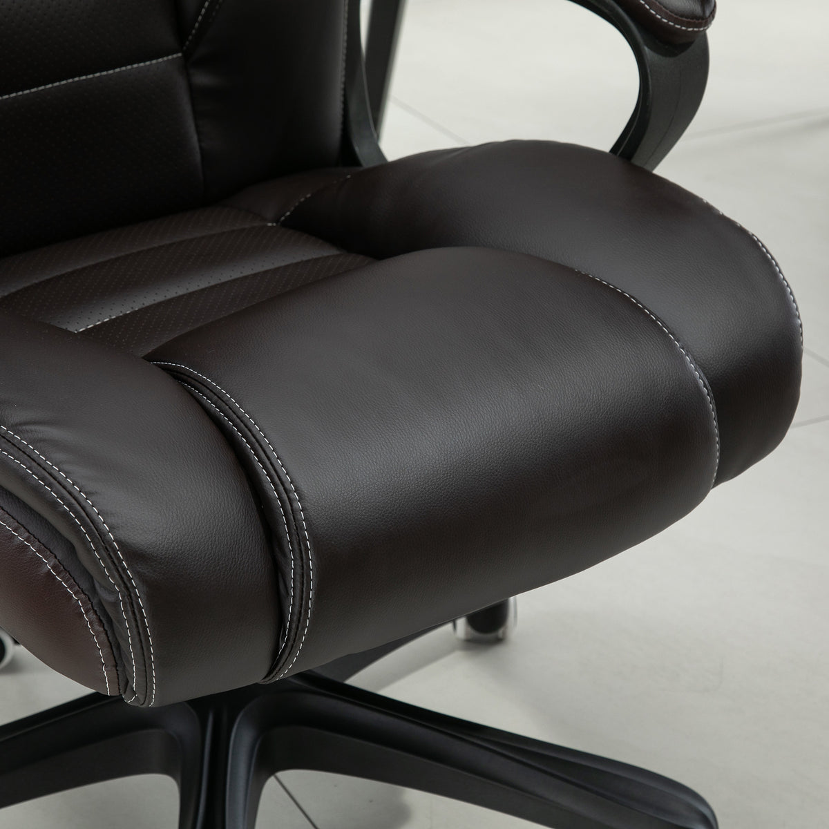 Fauteuil de bureau massant  fauteuil bureau ergonomique grand confort hauteur réglable fonction dossier à bascule revêtement synthétique noir-9