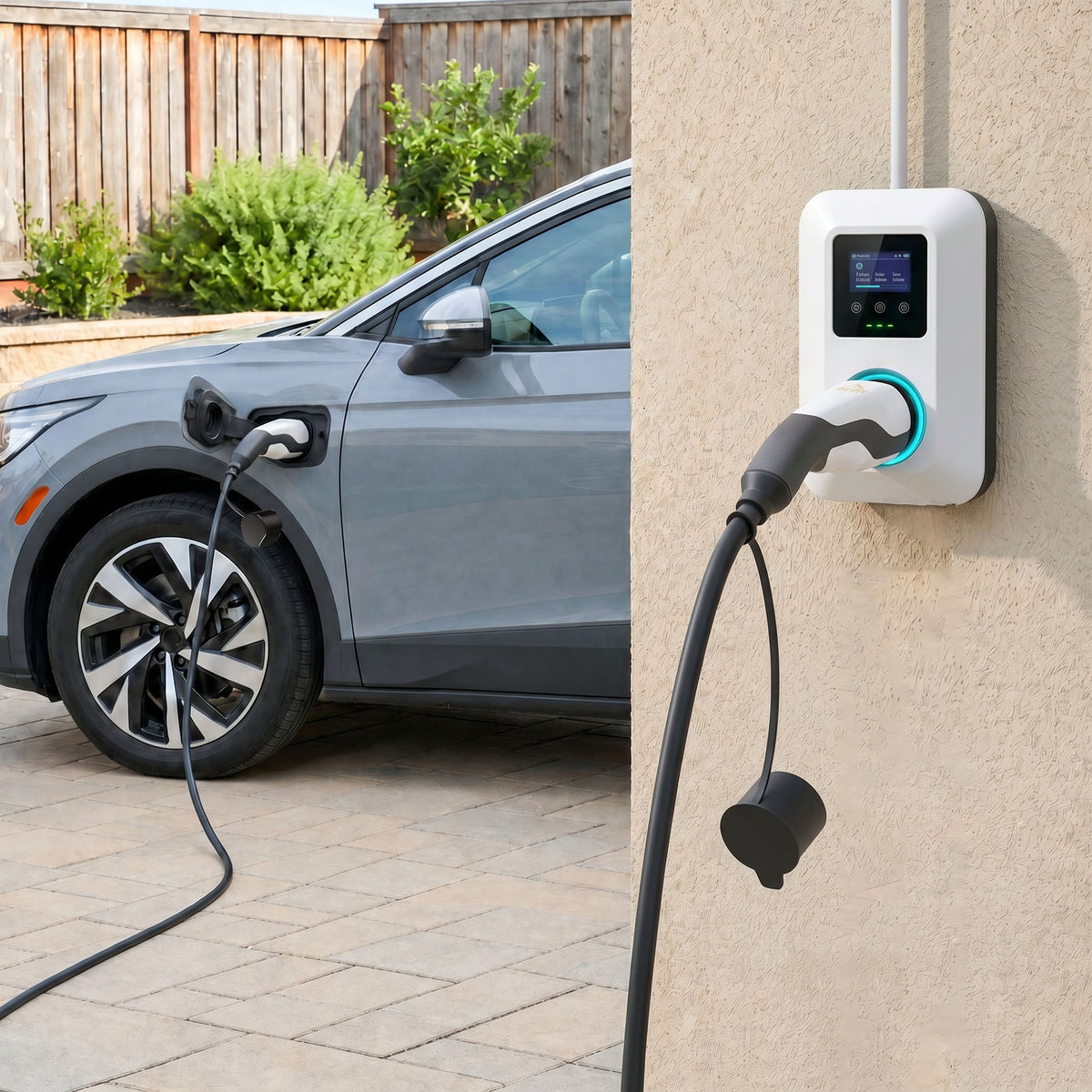 Câble de Recharge Voiture Électrique Type 2 22kw Triphasé Mode 3 Rallonge Cable Recharge Rapide 5m Assuré par PICC Noir-1