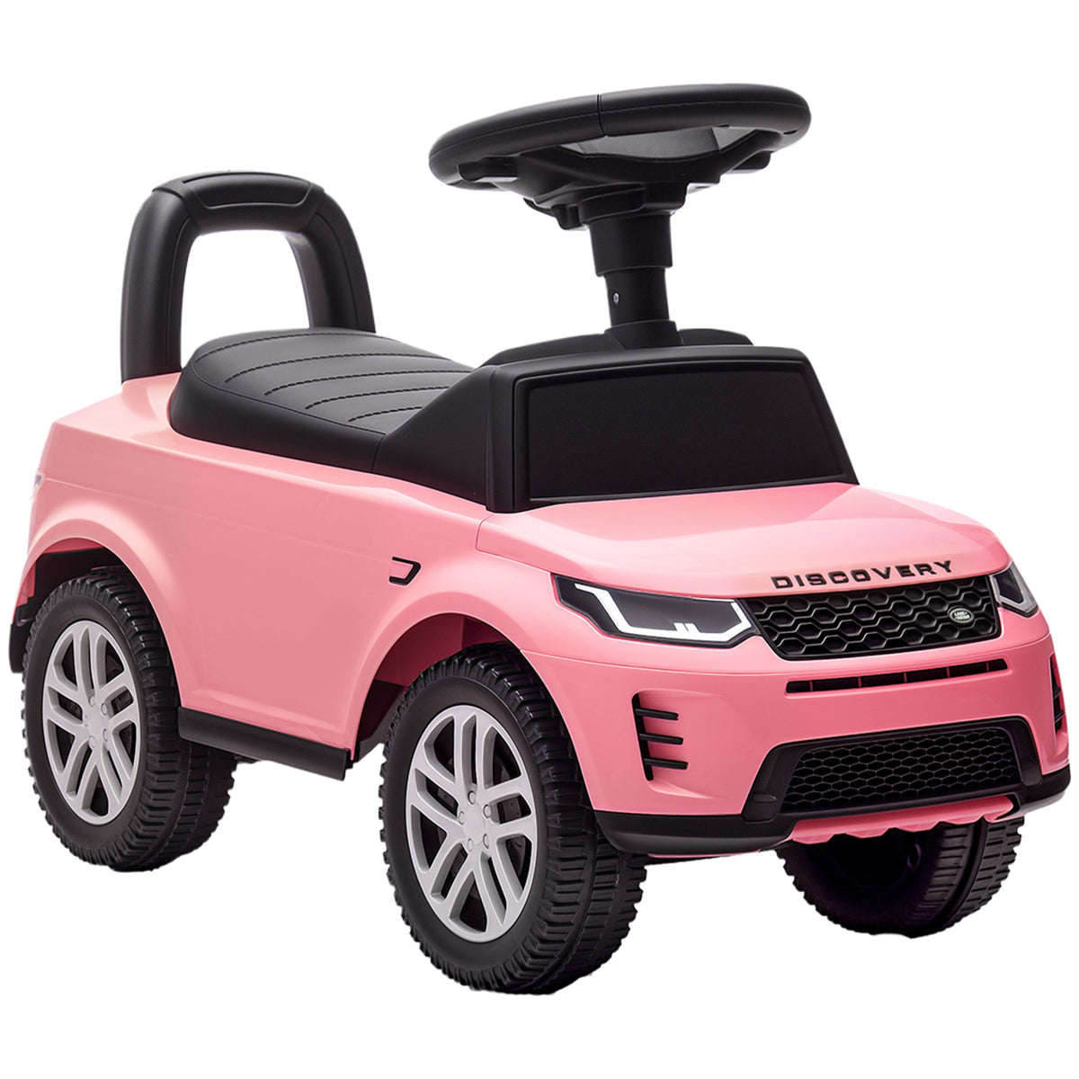 Porteur enfants voiture sous licence Land Rover, véhicule à pousser, klaxon, sons de moteur, rangement sous siège, rose-0