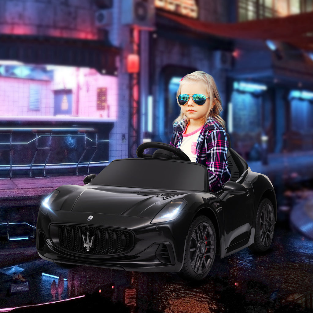 Voiture électrique pour enfants sous licence Maserati Gran Turismo Folgore, 12V avec télécommande, de 3 à 5 ans, noir-1